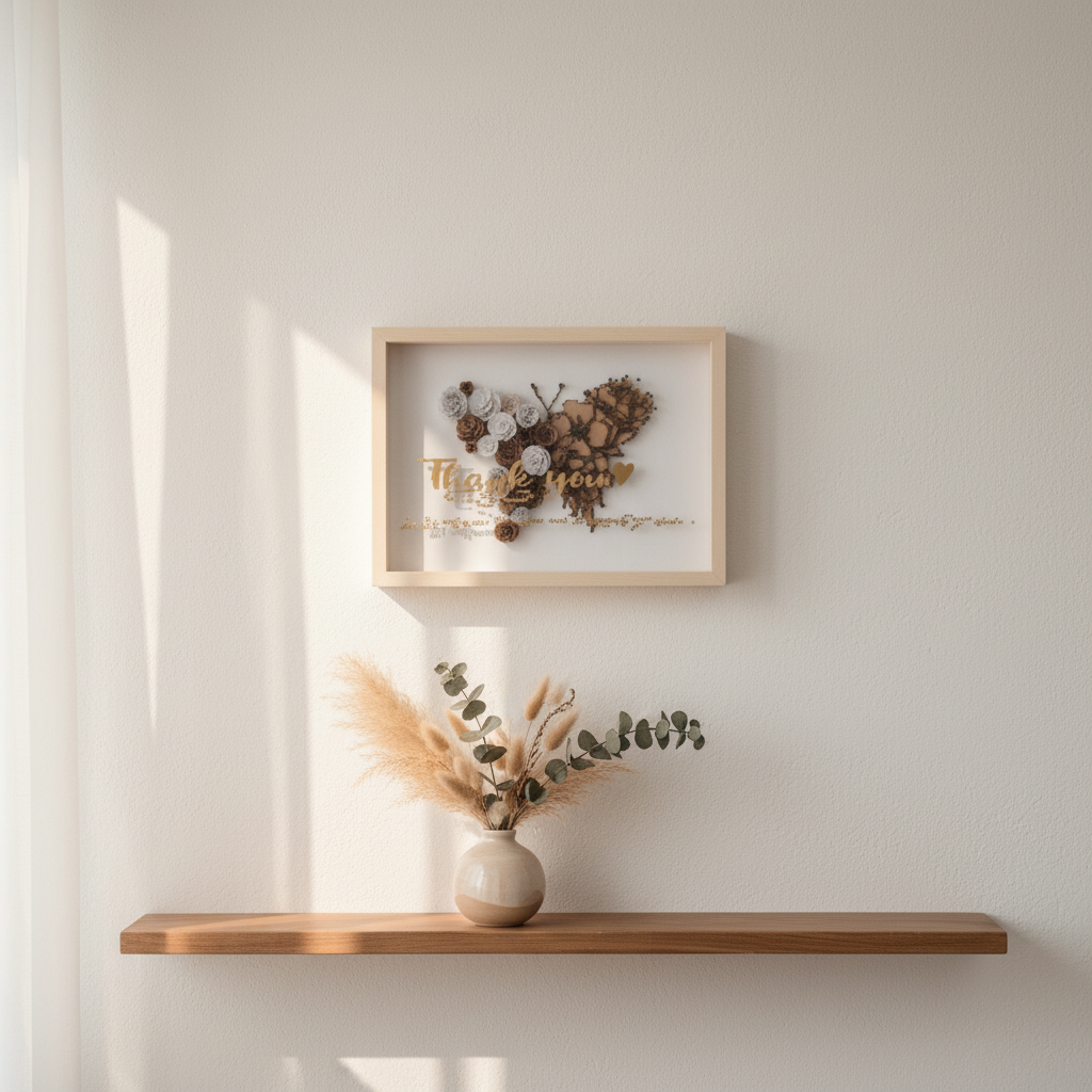 3D Floral Butterfly Shadow Box