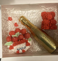 🍓 Sweet Celebration Candle Cake – Strawberries, Chocolate & Champagne 🍾