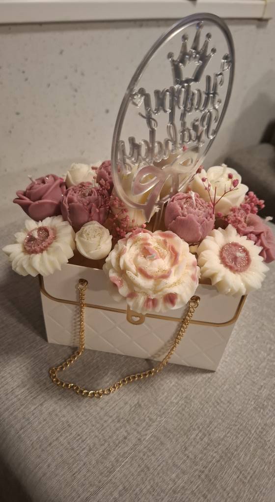 Floral Soy Wax Candle Bouquet