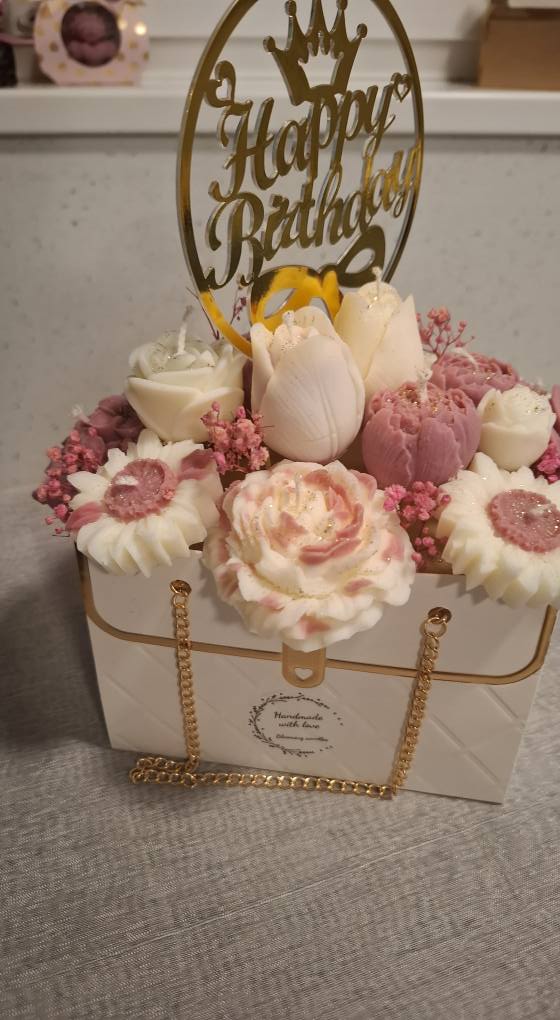 Floral Soy Wax Candle Bouquet