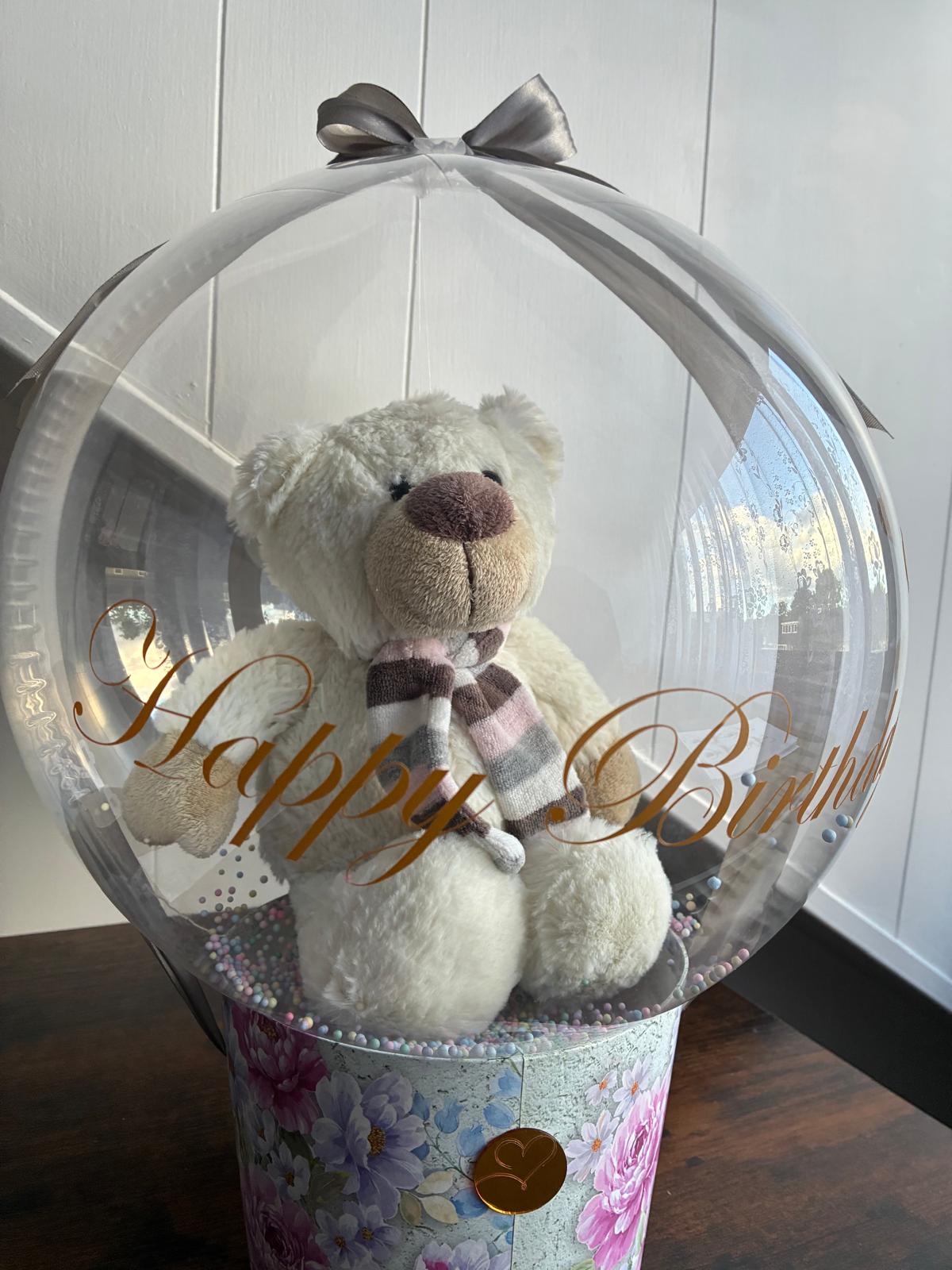 🎂 Birthday Bubble Balloon with Teddy Bear