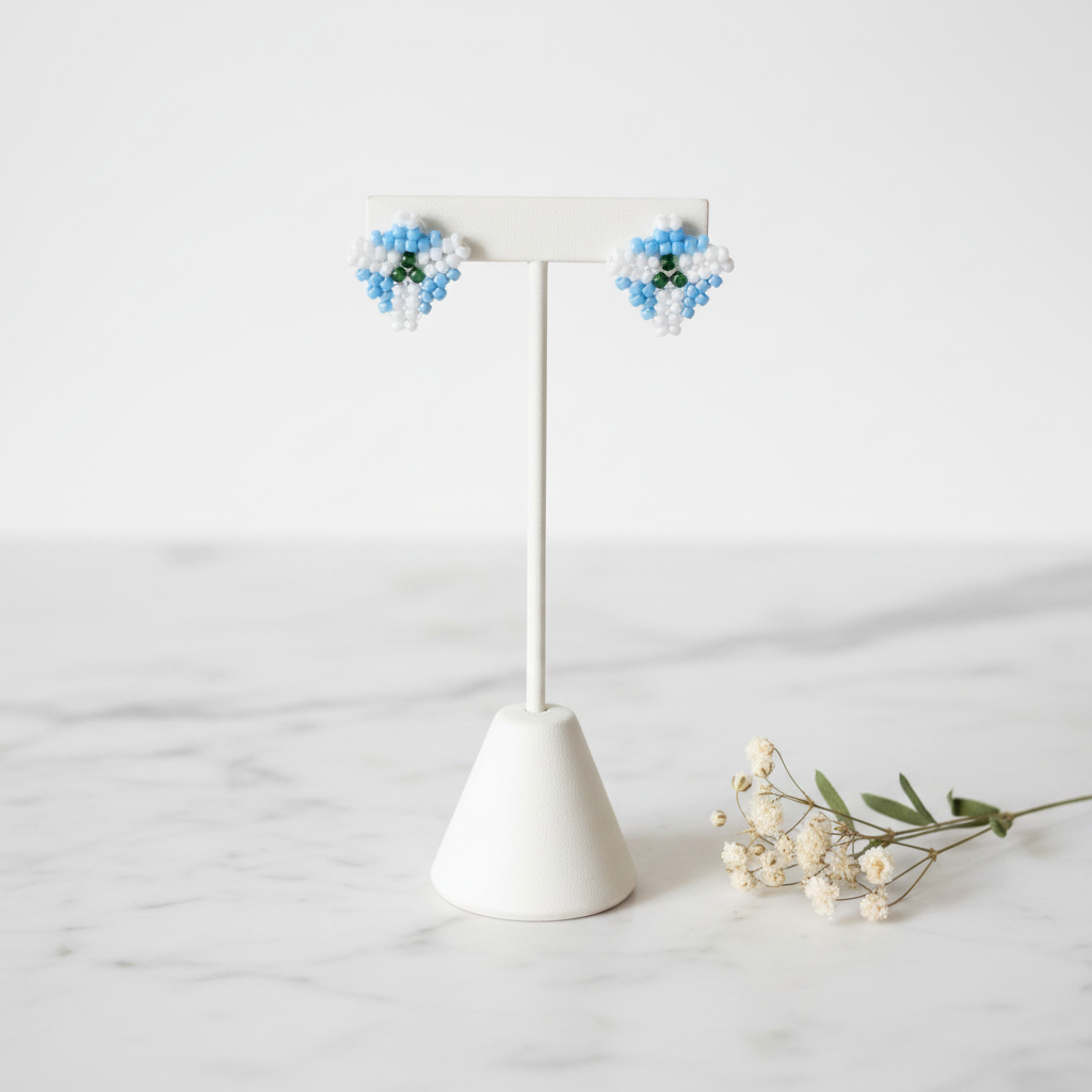 Blue Flower Studs Stand