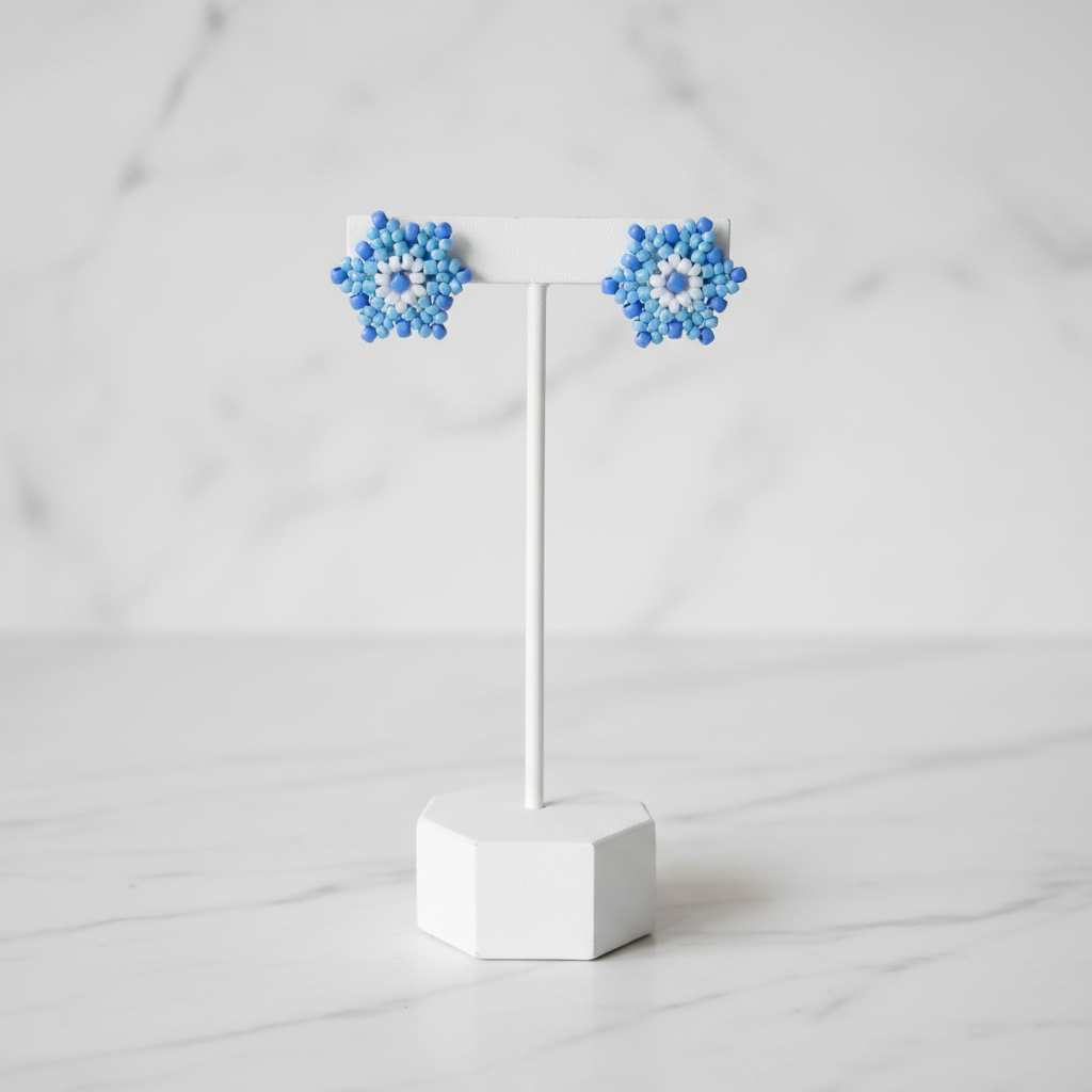 Blue Flower Studs