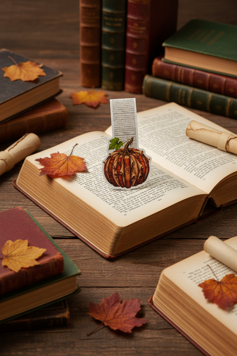 Book Pumpkin Bookmark