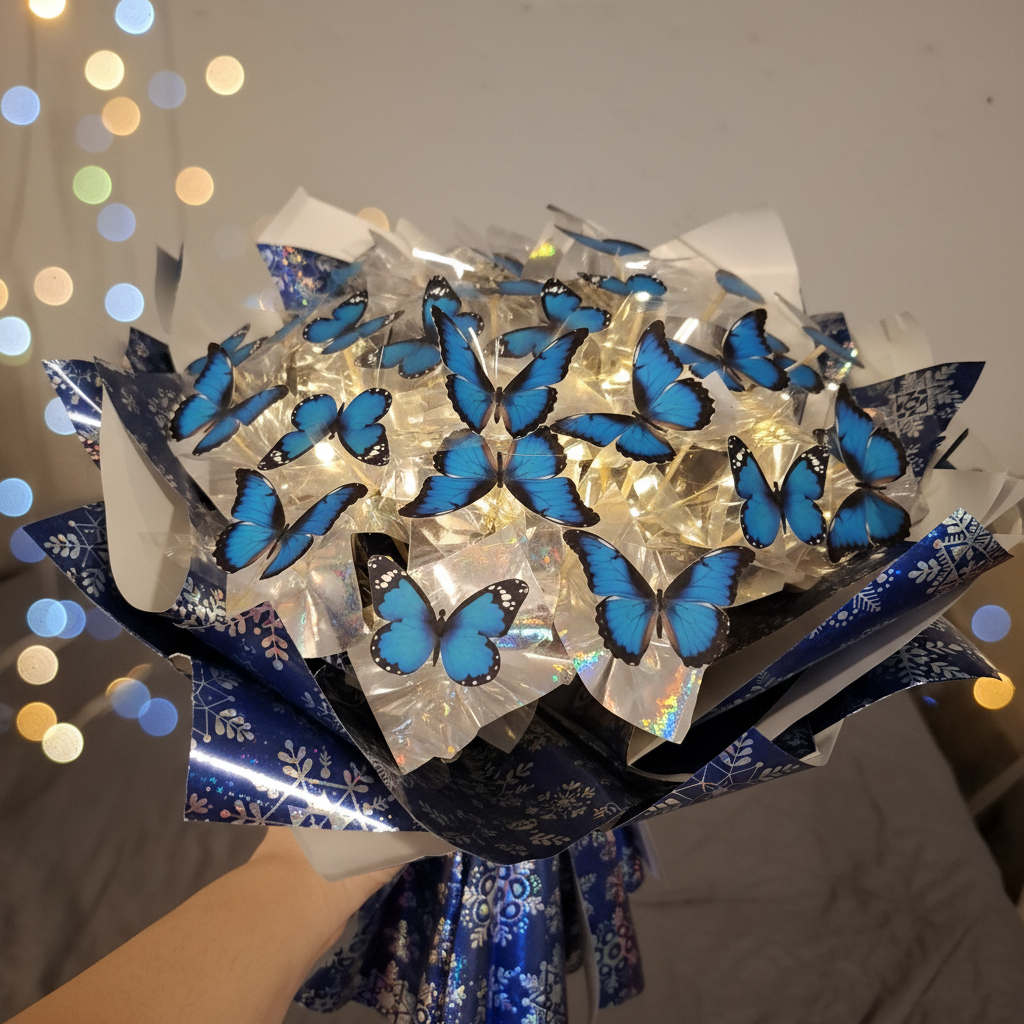 Close-up LED Butterfly Bouquet