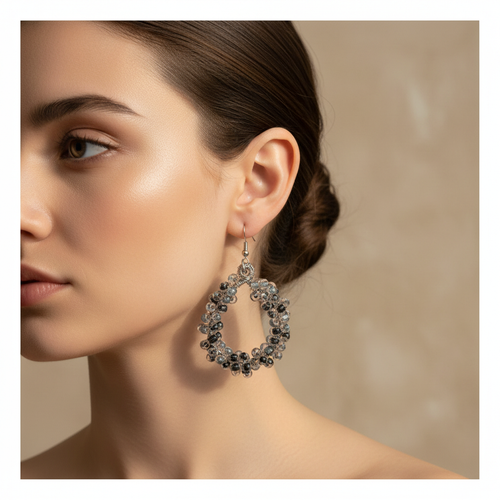 Crystal Hoop Earrings Correct Hook