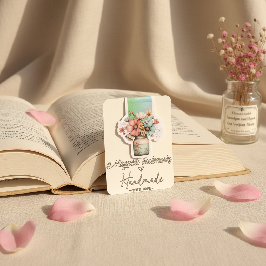 Floral Mason Jar Bookmark
