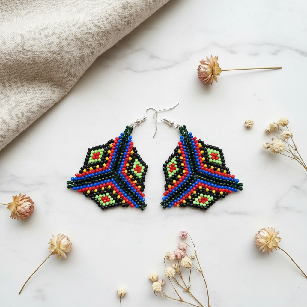 Geometric Beaded Earrings Clean