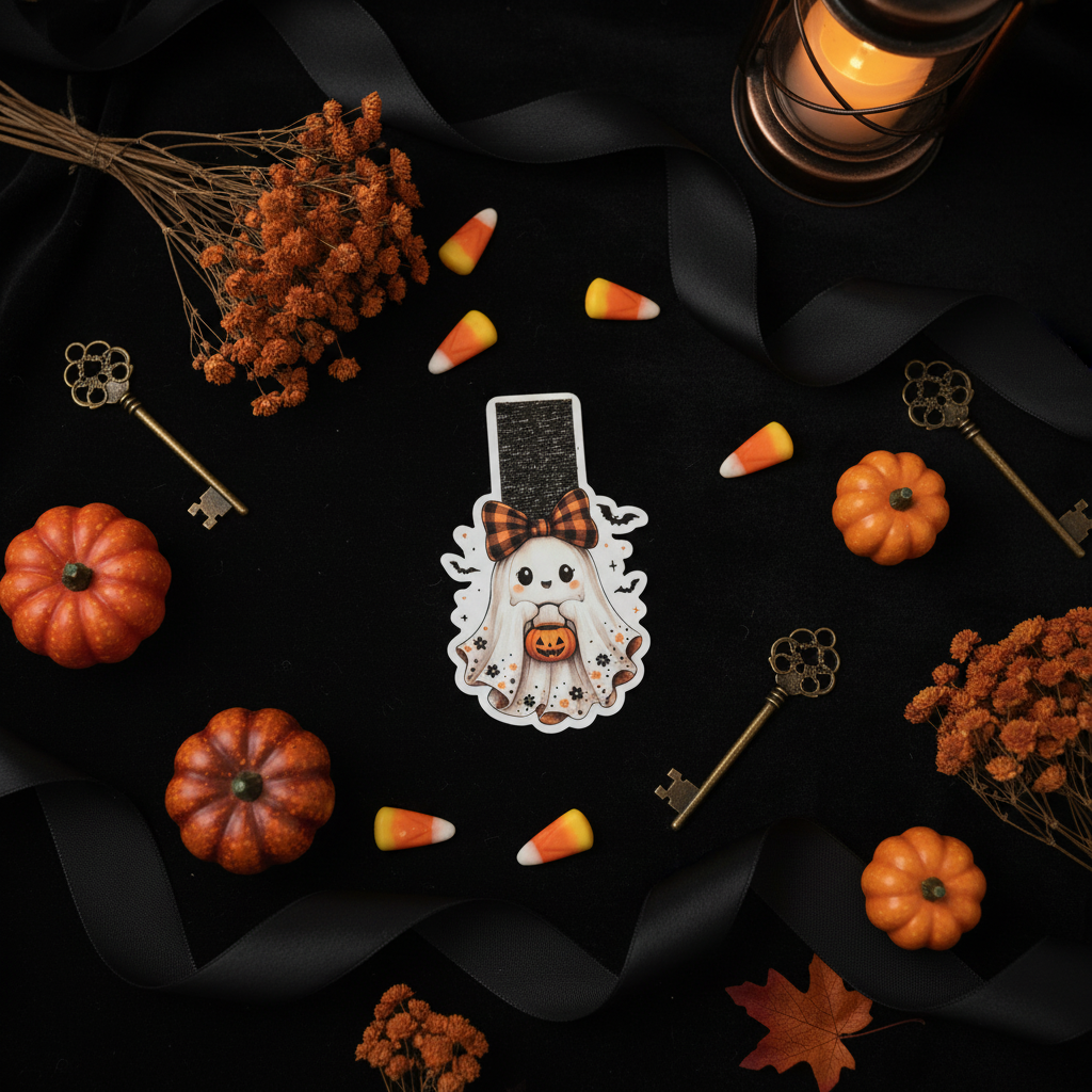 Ghost Girl Bookmark Flat Lay