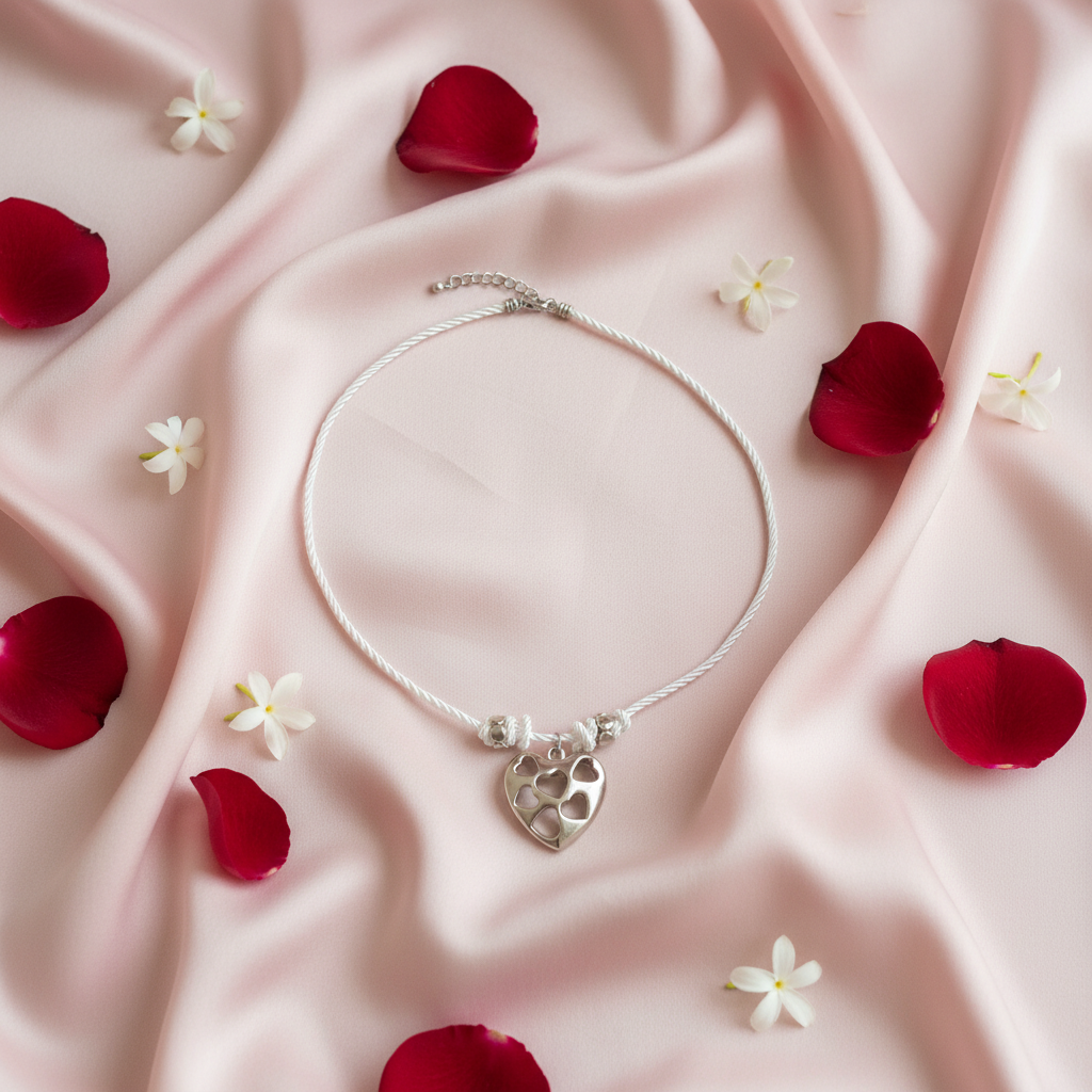 Heart Choker Blush Silk