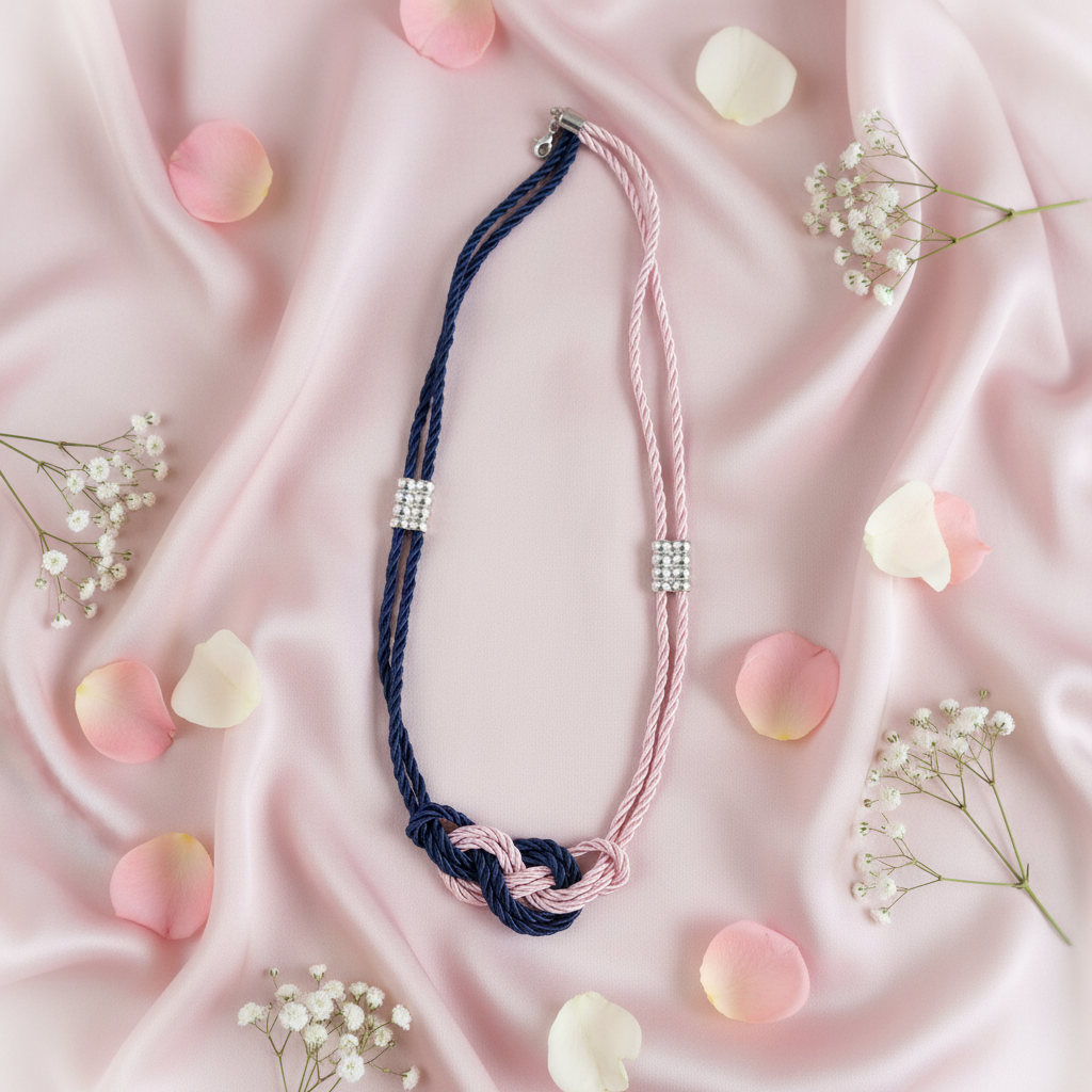 Navy & Blush Sailor Knot Rose Petals