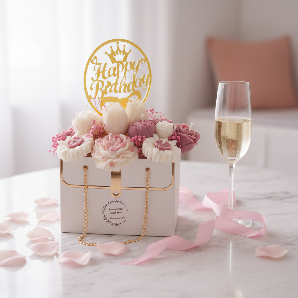 Pink Birthday Bouquet Marble