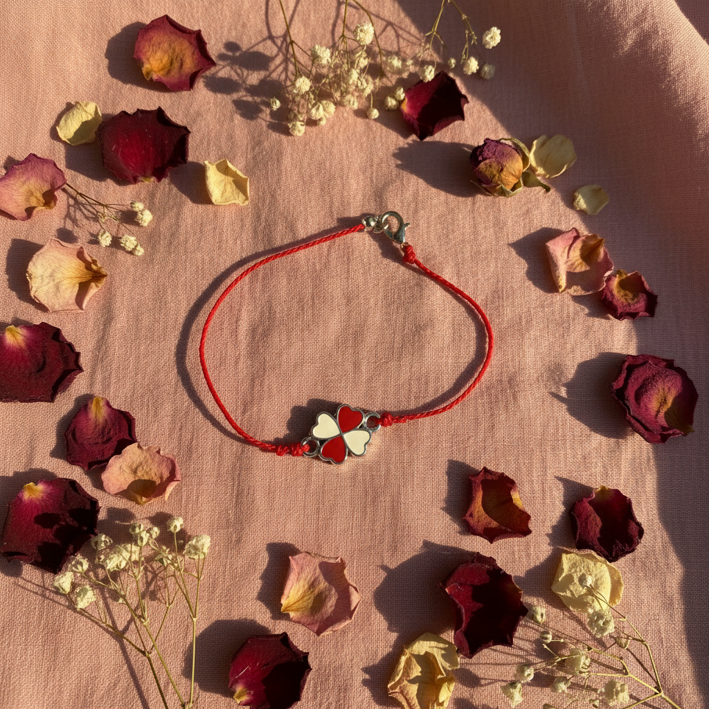 Red Heart Clover Bracelet lifestyle