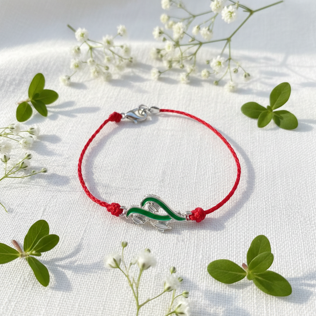 Red Infinity Bracelet Linen