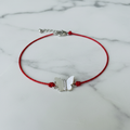 Red String Crystal Butterfly Bracelet marble shot