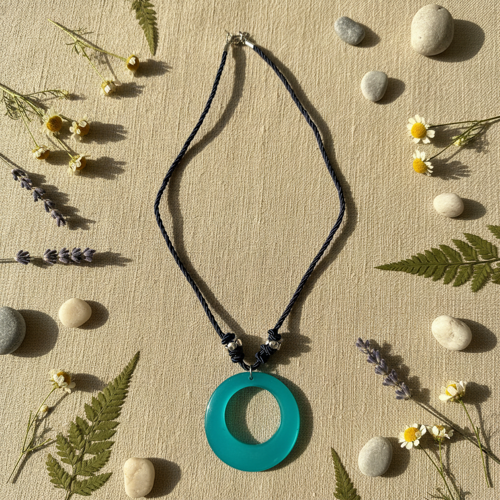 Turquoise Circle Pendant Boho