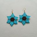 Turquoise Seed Bead Earrings with Hooks